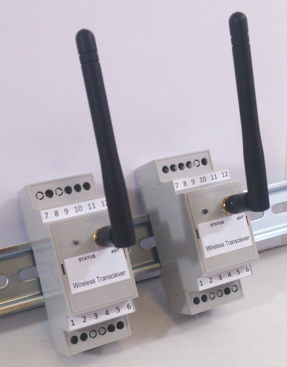 Wireless 4-20mA Transmitter / Receiver / Converter Din-rail Set - 2.4 GHz