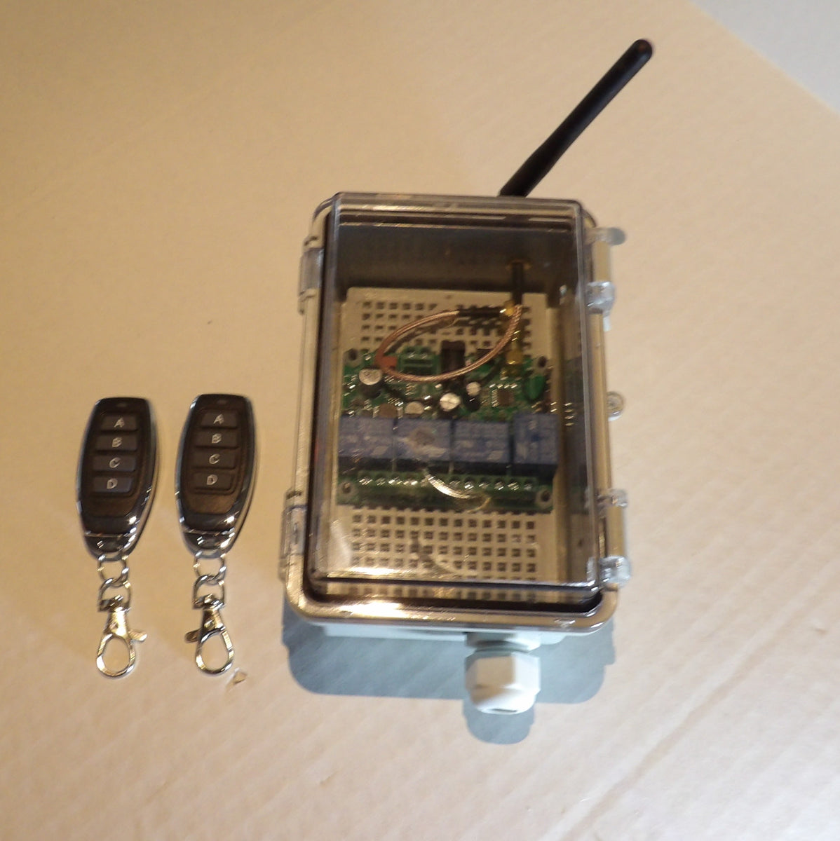 Handheld Key Fob Wireless Remote Control Switch with Weatherproof Rela ...