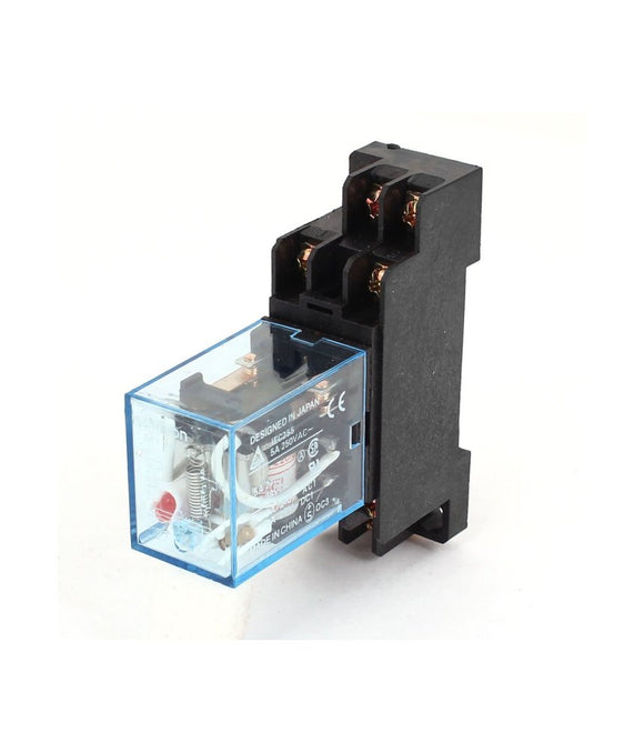 DPDT Control Relay with Din-rail Base Socket