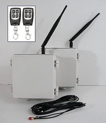 Long Distance 2.4 GHz Wireless Remote Control Switch Transmitter / Relay Receiver with Key fob Transmitters - 1 Mile
