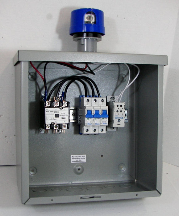 Lighting Control / Contactor Panel with Standard Twist-lock Photocell Socket - 120/240V AC Operation